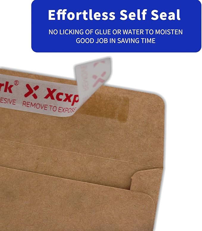 250 PCS Brown Self Seal Kraft 4-1/8 x 9-1/2 Inches Security Envelopes, - Image 6