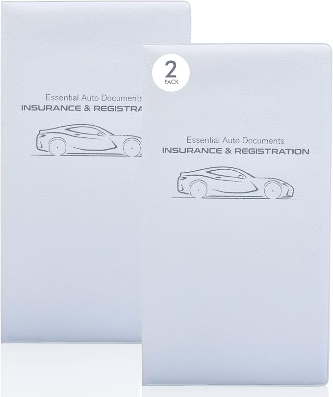 Andalus Auto Registration & Insurance Card Holder Pack of 2, Waterproof by AndalusBrand