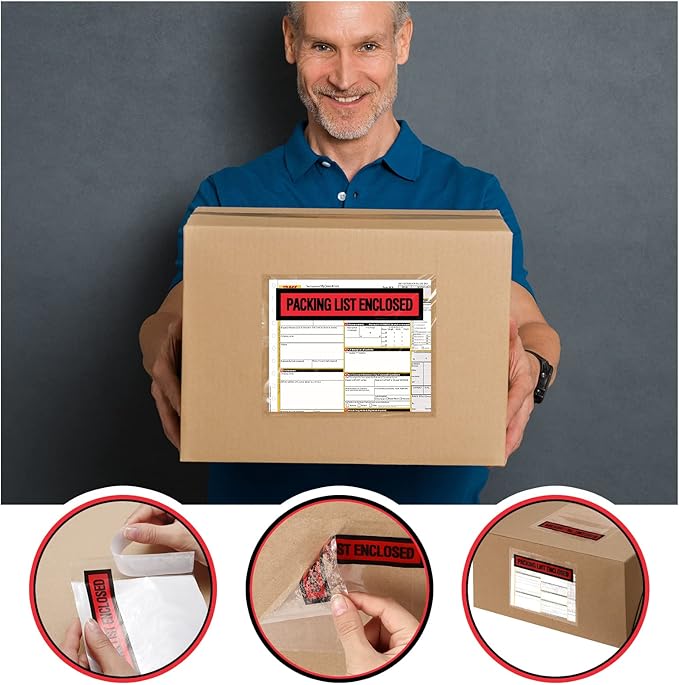 1000 Pcs Packing Slip Envelope Pouches Clear Self Adhesive Shipping Label - Image 5
