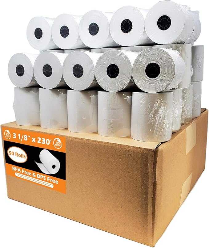 BPS Free & BPA Free Thermal Paper 3 1/8 x 230 Receipt Rolls fits all Clover POS - Image 3
