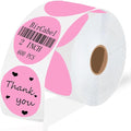 2 Inch Pink Round Thermal Labels, 600 Labels/Roll, Self-Adhesive Circle by BriCabel