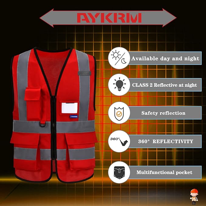 A-SAFETY High Visibility Reflective Safety Vest Customize Logo - Image 4