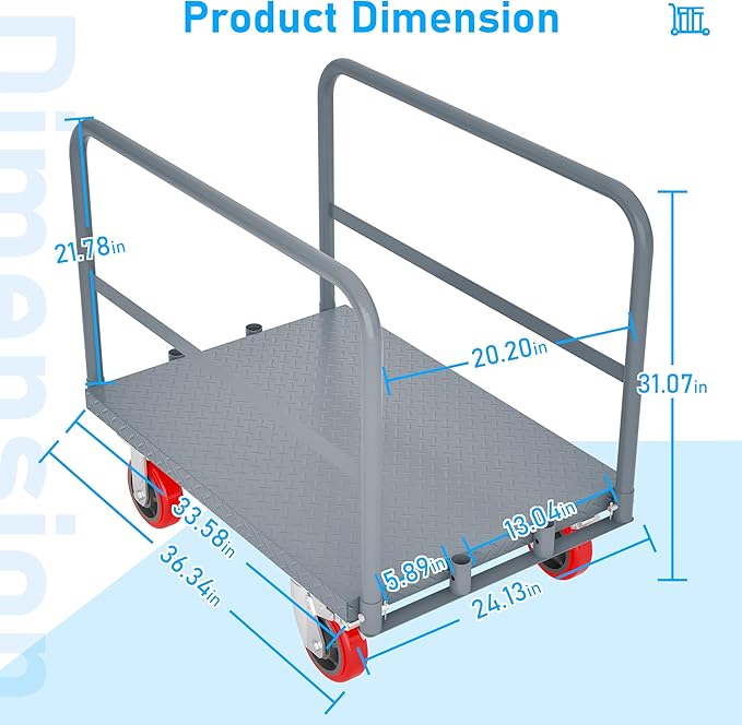 2 in 1 Panel Truck, 2000 LBS Panel Dolly Cart - Image 2