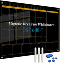 Magnetic Glass Blackboard Calendar 48"x36" Monthly Glass Dry Erase Board by Unknown