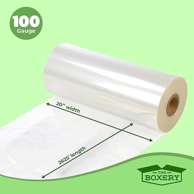 The Boxery Shrink Wrap Film 20" x 31500” Heat Wrap POF Centerfold - Image 3