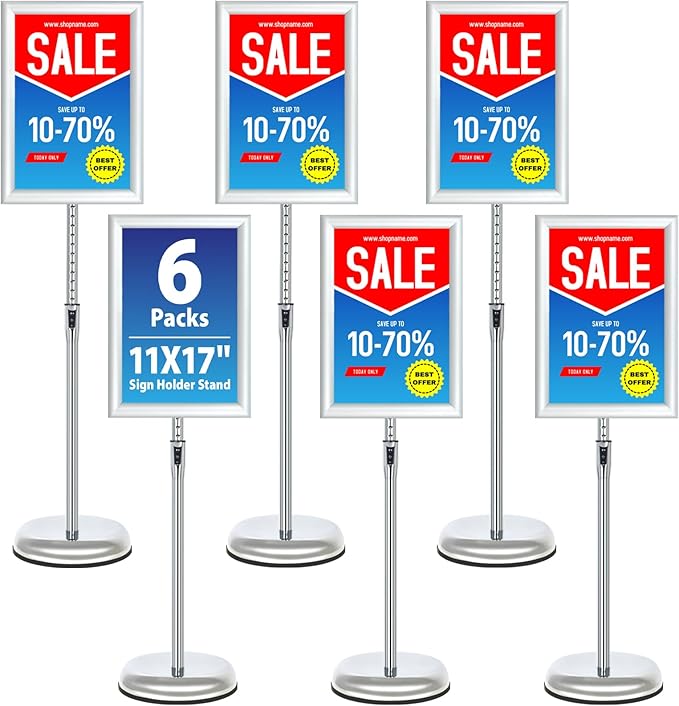 6Packs Floor Standing Sign Holder Stands by VAIIGO