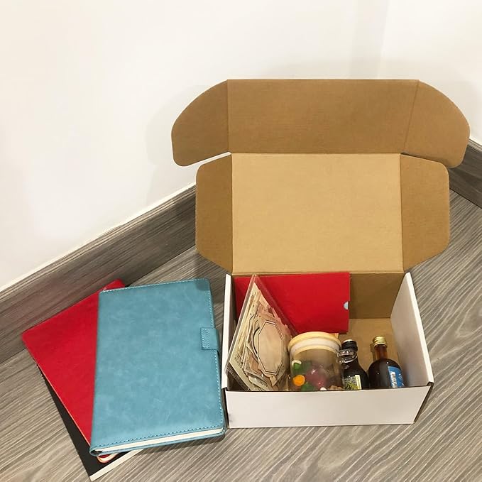 9x6x4 inch Shipping Boxes Set of 25，White Corrugated Cardboard Box - Image 3