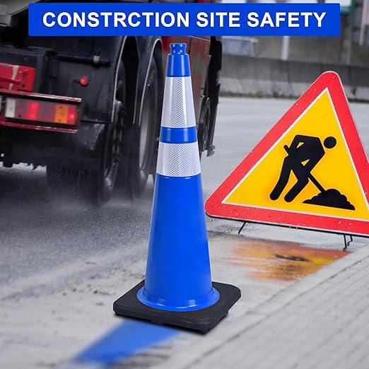 OrangeStar 36" Traffic Cones 8-Pack Blue Safety Cones - Image 5