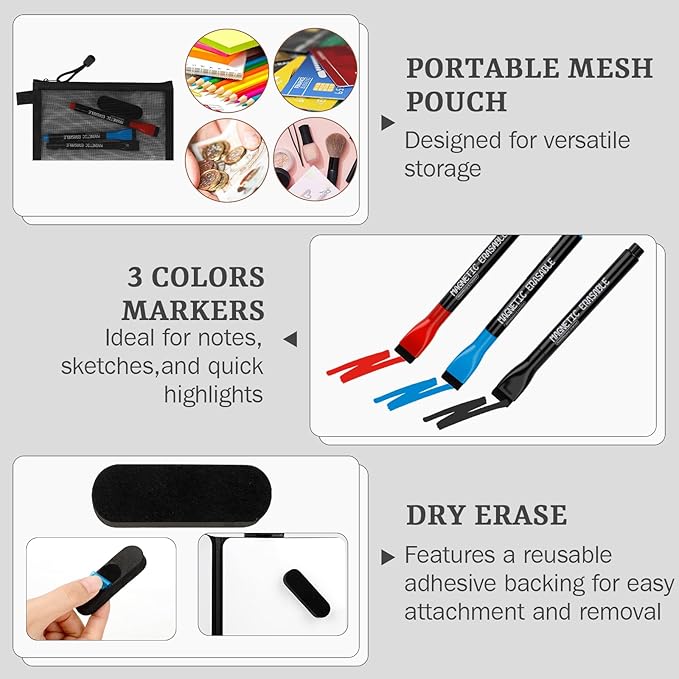 8.4" x 6" Portable White Board Dry Erase Notebook, PU Leather Shell Double - Image 7