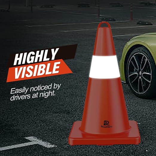 RoadHero Traffic Cones 18 Inch, 6 Pack Safety Cones - Image 3
