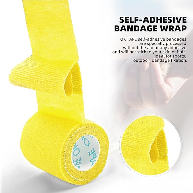 OK TAPE Self Adherent Cohesive Bandages Wrap 24Packs, Non-Woven Self Adhesive - Image 3