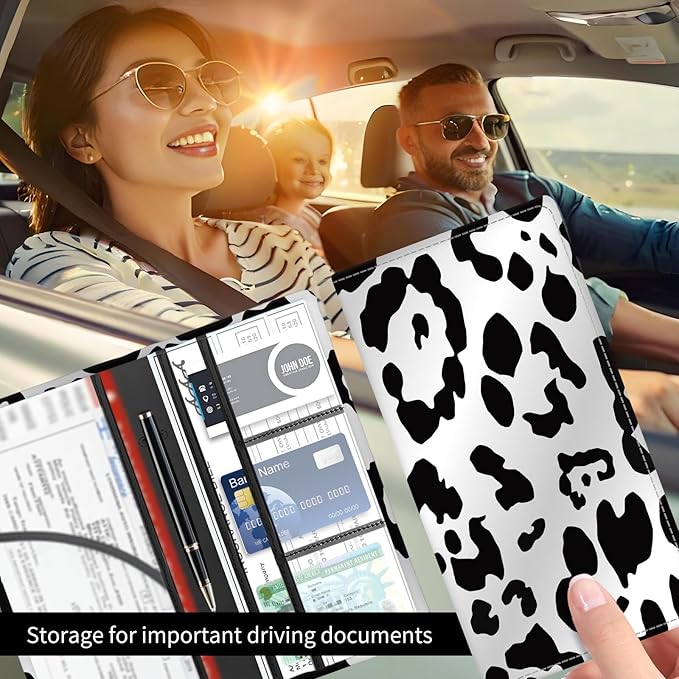 Premium Car Registration and Insurance Card Holder, Cute PU Leather Car - Image 2