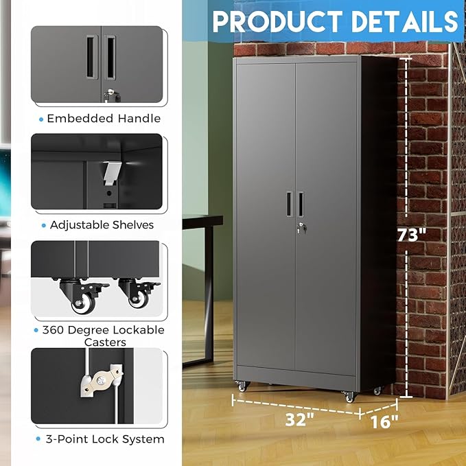 Greenvelly Metal Storage Cabinet - Image 4