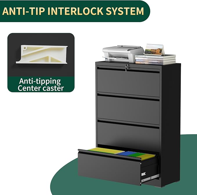 4 Drawer Lateral File Cabinet - Image 6