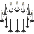 LOVMOR 12Pcs Black Stanchion Posts Queue by LOVMOR