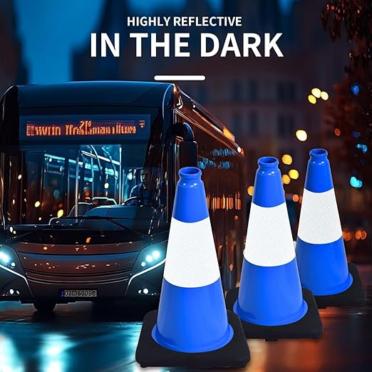 BESEA 8Pack 18 Inch Blue Traffic Cones - Image 5