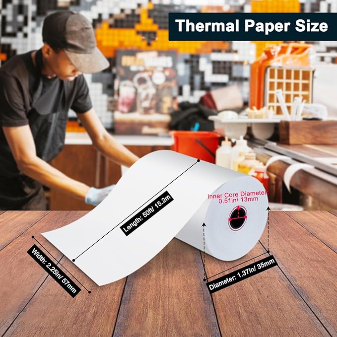 2 1/4 x 50 Thermal Paper Rolls- Credit Card Receipt Paper - Image 2