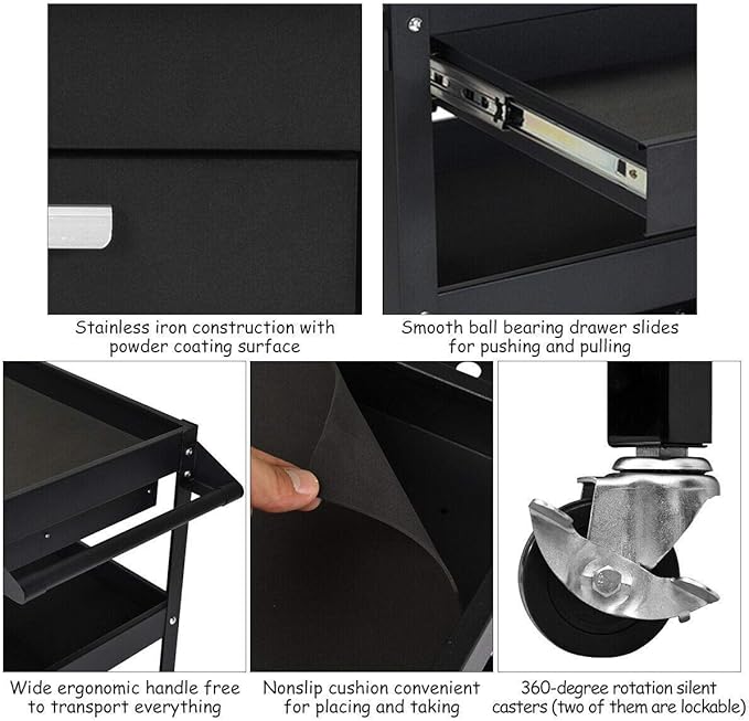 ERGOMASTER Metal Service Utility Cart - Image 7