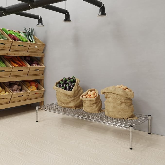 21''W x 54''L x 8''H Chrome Plated Wire Dunnage Rack | Off The Floor Storage - Image 2