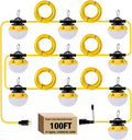 100FT Construction String Lights, IP65 Waterproof ETL Certified LED String Work by GGJIA