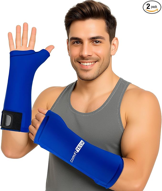 ComfiTECH Wrist Ice Pack Wrap 2 Pack, Flexible Hand Ice Pack by ComfiTECH