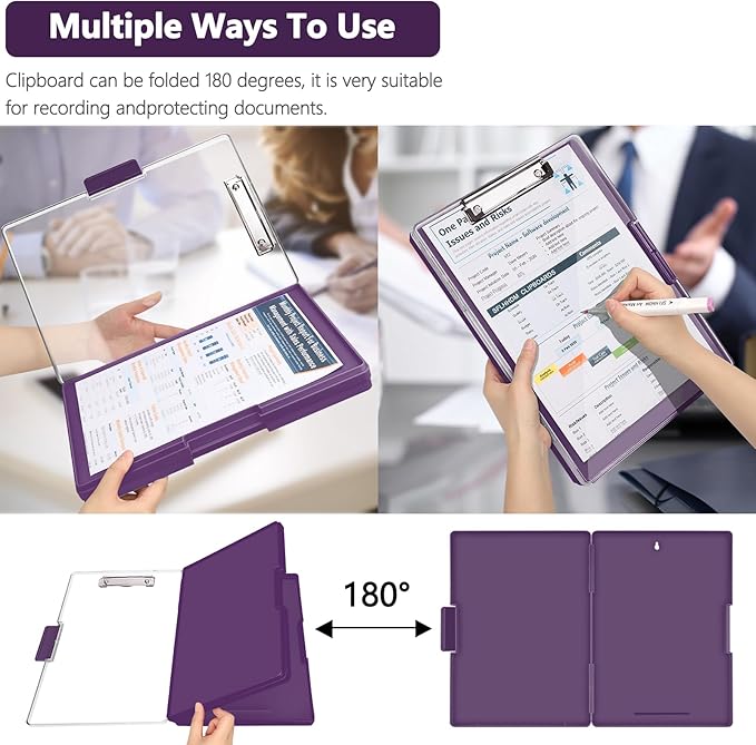 Clipboard with Storage, Heavy Duty Clip Boards 8.5x11 with 2 Storage Case - Image 6