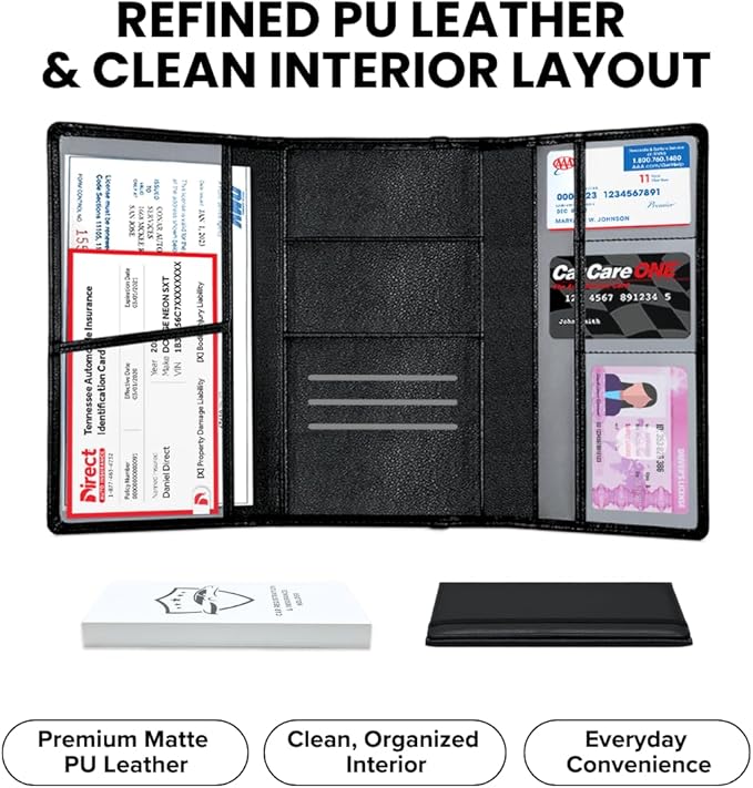 LINTRU Car Registration and Insurance Holder Trifold, Oversized Fit - Image 5