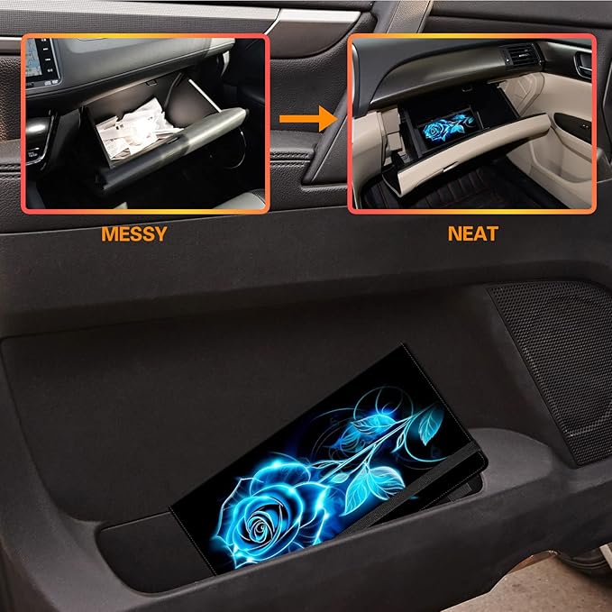 Car Registration and Insurance Holder, Leather Vehicle Glove Box Organizer - Image 6