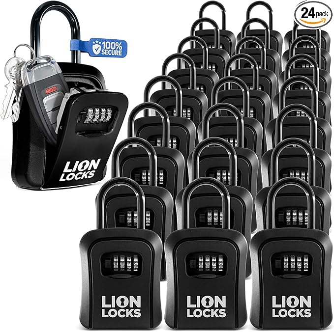 Key Lock Box for Keys with Code 4 Digit Combination Lockbox for Keys Outdoor by LionLocks
