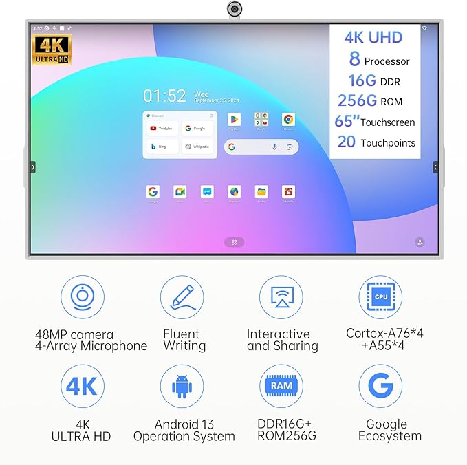 JAV Smart Board with Google EDLA Certified, 65 inch Interactive Whiteboard - Image 8