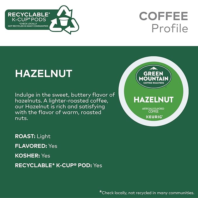 Green Mountain Coffee Roasters Hazelnut Keurig Single-Serve K-Cup pods - Image 4