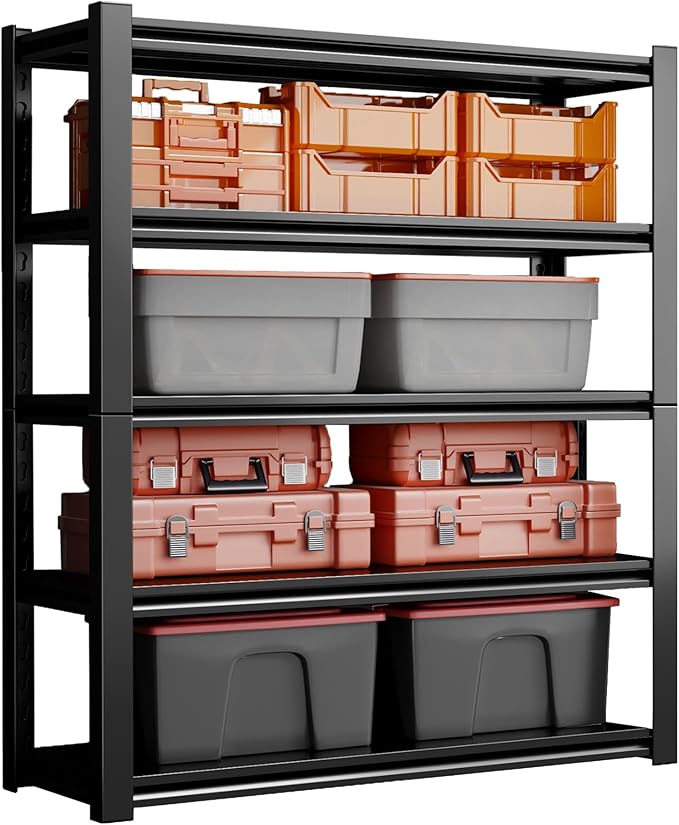 72" H Garage Shelving Units 5-Tier Adjustable Storage Shelves 2500LBS Heavy - Image 4