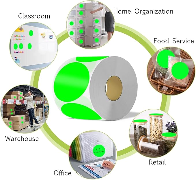 PARLAIM 3 Inch Color Coding Dot Stickers, 500 per Dispenser Box Color Coded - Image 4