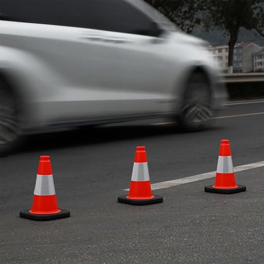 6 Pack 12" Inch Orange PVC Traffic Cones - Image 7