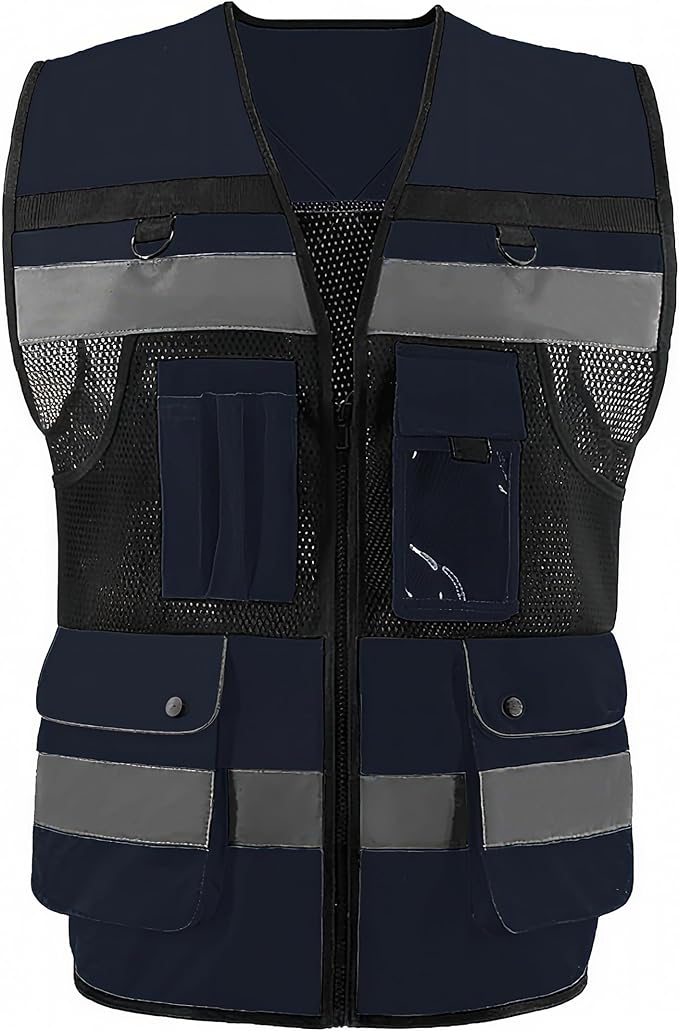 Safety Vest High Visibility Reflective Construction Vest by OPLERAI