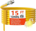 HUANCHAIN 12/3 Gauge Heavy Duty Outdoor Extension Cord 15 ft Waterproof by huanchain