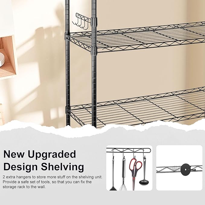 YNN Storage Shelves, 2100Lbs 6 Tier Heavy Duty Metal Rolling Shelving Unit - Image 6