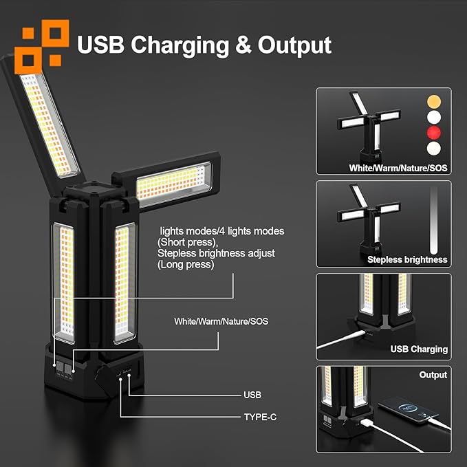 13200mAh Rechargeable Solar Work Light - Image 3