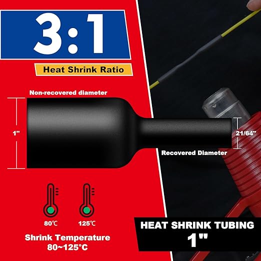 1 Inch Heat Shrink Tubing, 32.8 Ft Roll Industry Marine Grade 3:1 Shrink Ratio - Image 5