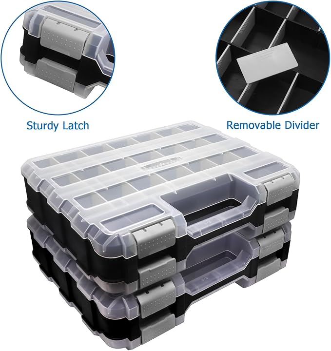 Double Side Tool Box Organizer, Hardware Storage Box, Portable Small Parts - Image 5