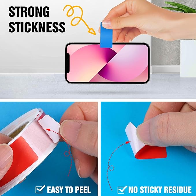 3000 PCS 10 Rolls Rectangular Color Coding Stickers 1.57 x 0.75 Inch - Image 3