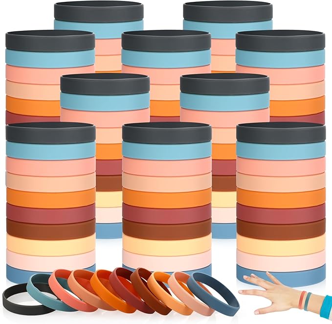 Liliful 100 Pcs Silicone Rubber Wristbands Rubber Wristband Bracelet Bands by Liliful