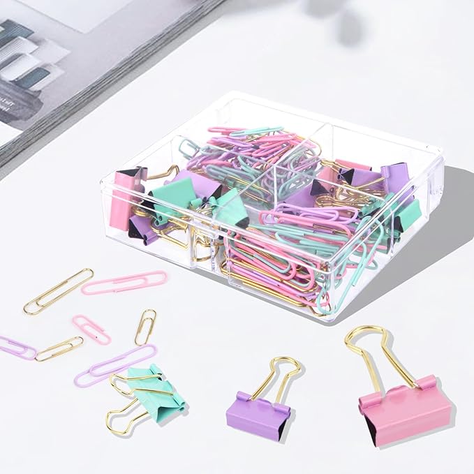Cute Paper Clips Binder Clips Combo Set, 165 Psc, Cute Office Supplies Set - Image 6