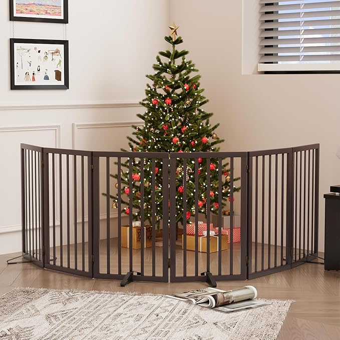 Dog Gates for Doorways, Foldable Dog Gate Indoor, Freestanding Pet Gates for - Image 5