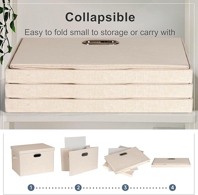 Large 17" 36 Quart Collapsible Stackable Storage Bins - Image 4