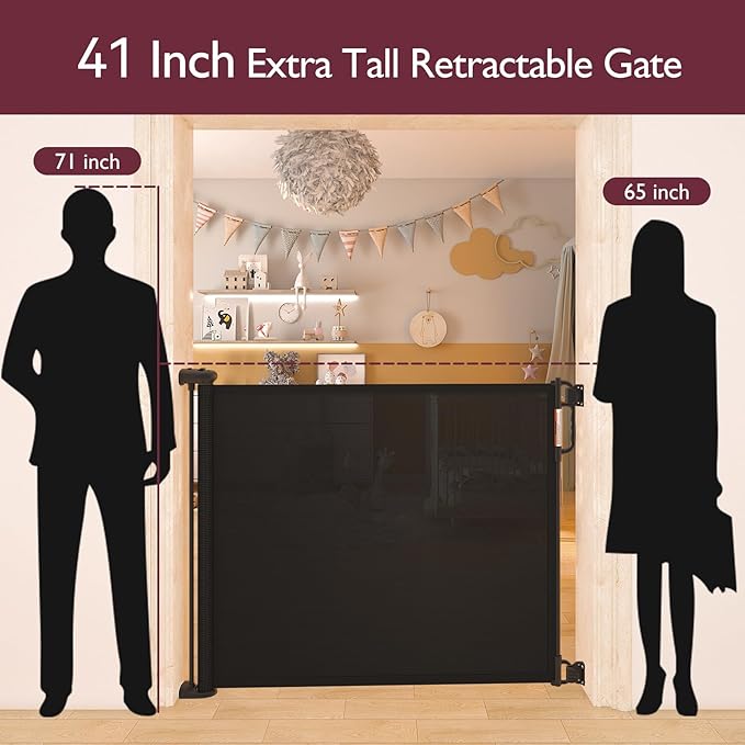 Retractable Baby Gate, Momcozy Extra Wide Mesh Baby Gates - Image 2
