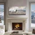 ZHENGYIN Elk & Wildflowers Canvas Wall Art, Western Deer Wildlife Meadow by Unknown