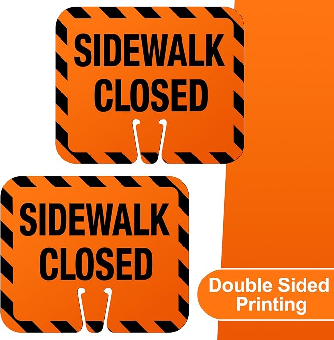 12 Pcs Plastic Sidewalk Closed Sign Bulk - Image 3