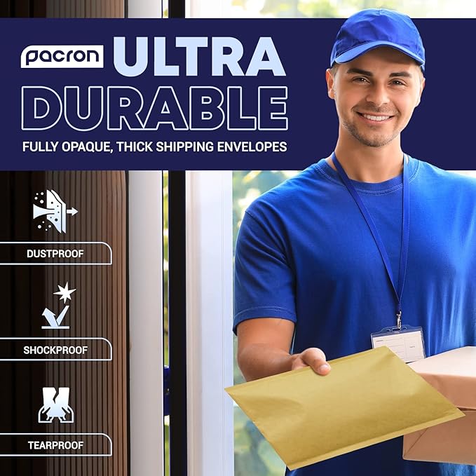 Kraft Bubble Mailers 50 Pack, 12.5 x 19 Inch Padded Shipping Envelopes - Image 5