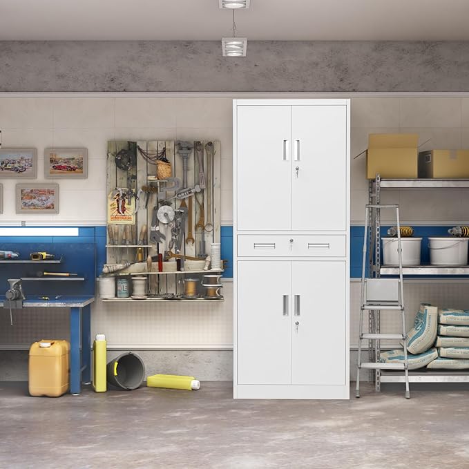 Metal Storage Cabinet, 71 Inch Tall Metal Storage Cabinet - Image 2